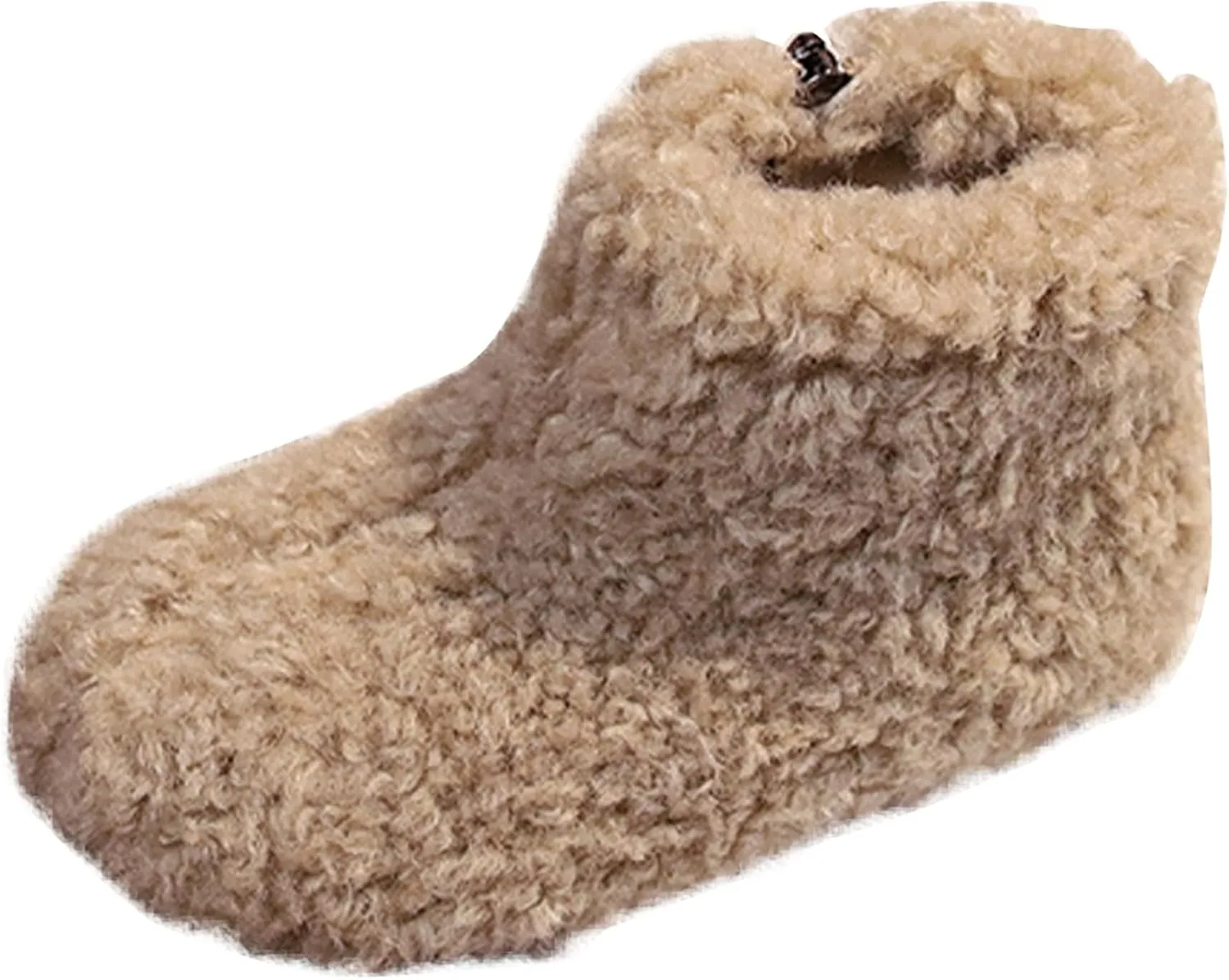 Big Kids Warm Fuzzy Ankle Boots Snow Boots for Toddler Cozy Cold Weather Boots Side Zipper Shoes Non-Slip Shoes
