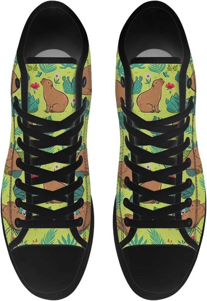 Capybara High Top Canvas Shoes for Men Women High Top Sneakers Lace Up Casual Shoes Gifts for Boyfriend Girlfriend