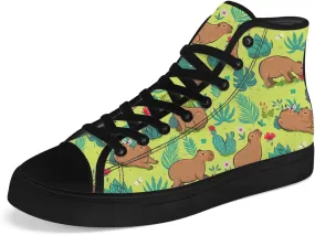 Capybara High Top Canvas Shoes for Men Women High Top Sneakers Lace Up Casual Shoes Gifts for Boyfriend Girlfriend