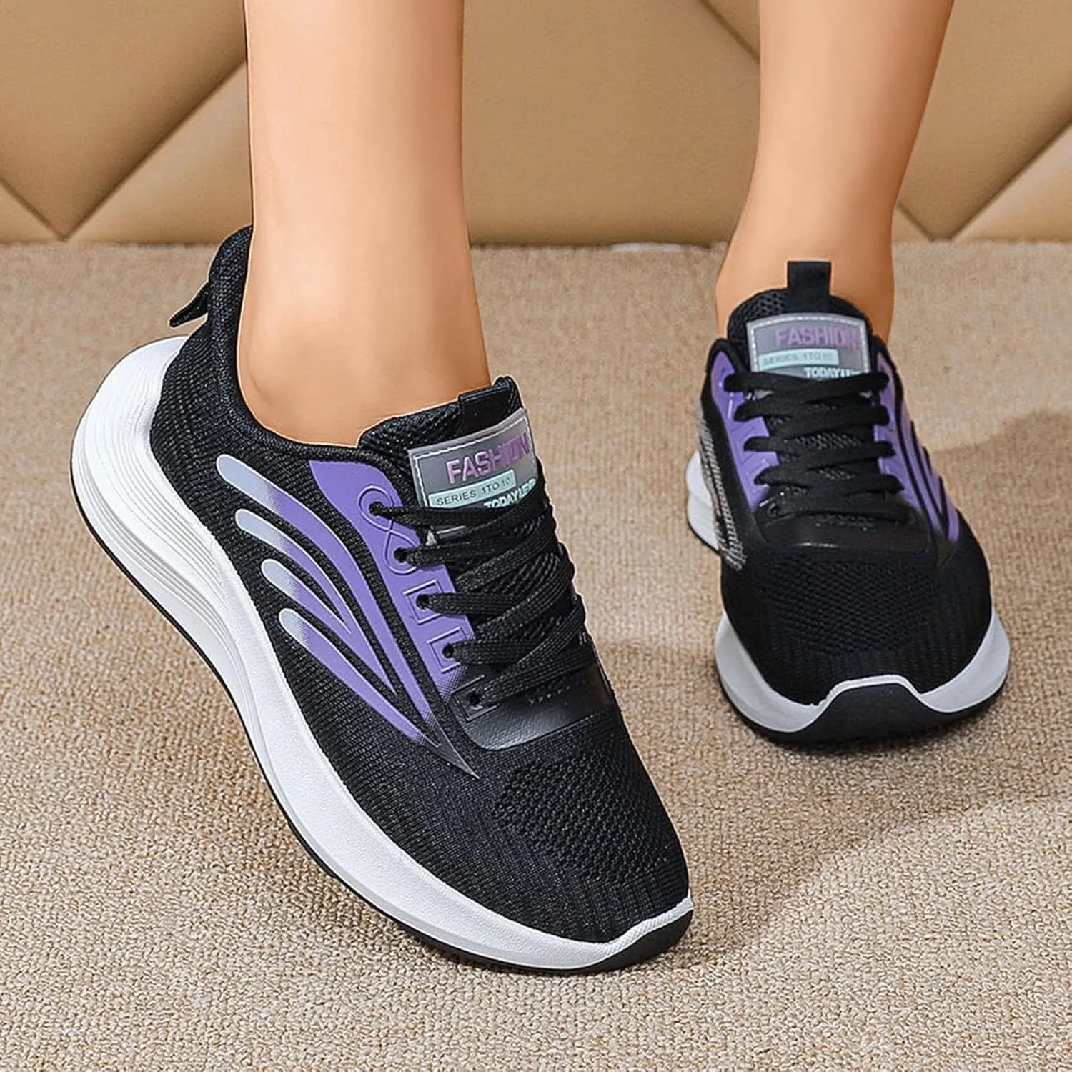 Casual Sneakers Women with Lanyard Zapatos De Trabajo para Mujer Cross Antiderrapante Fashion Sneakers Shoes for Women Slip On Womens Platform Sneakers Black Zapato Antiderrapante Mujer