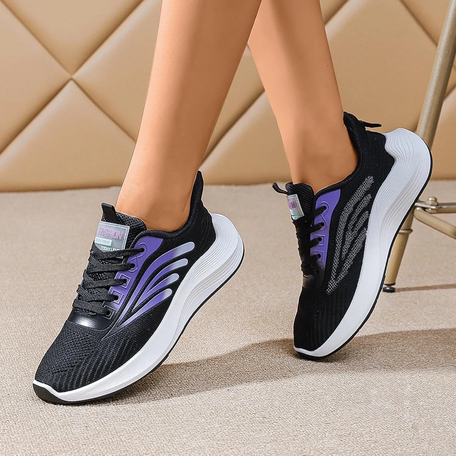Casual Sneakers Women with Lanyard Zapatos De Trabajo para Mujer Cross Antiderrapante Fashion Sneakers Shoes for Women Slip On Womens Platform Sneakers Black Zapato Antiderrapante Mujer