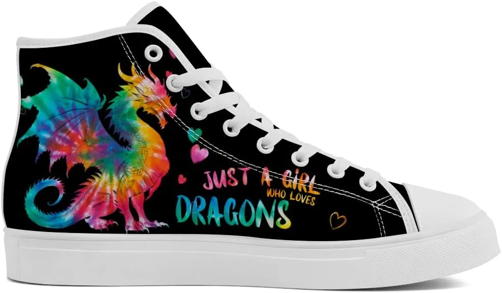 Dragon Book High Top Canvas Shoes for Men Women Dragon High Top Sneakers Lace Up Casual Shoes Gifts for Boys Girls