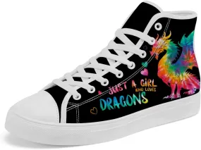 Dragon Book High Top Canvas Shoes for Men Women Dragon High Top Sneakers Lace Up Casual Shoes Gifts for Boys Girls