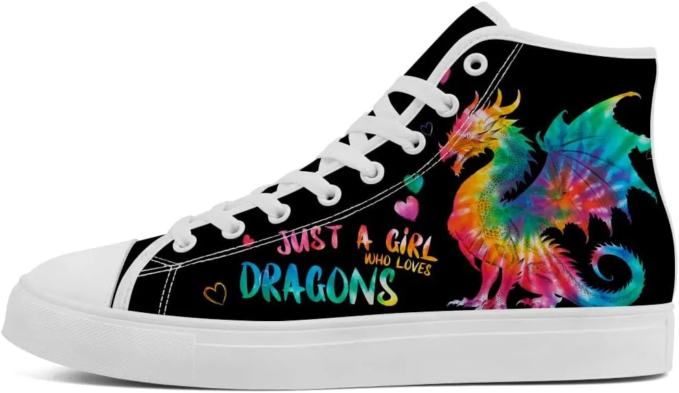 Dragon Book High Top Canvas Shoes for Men Women Dragon High Top Sneakers Lace Up Casual Shoes Gifts for Boys Girls