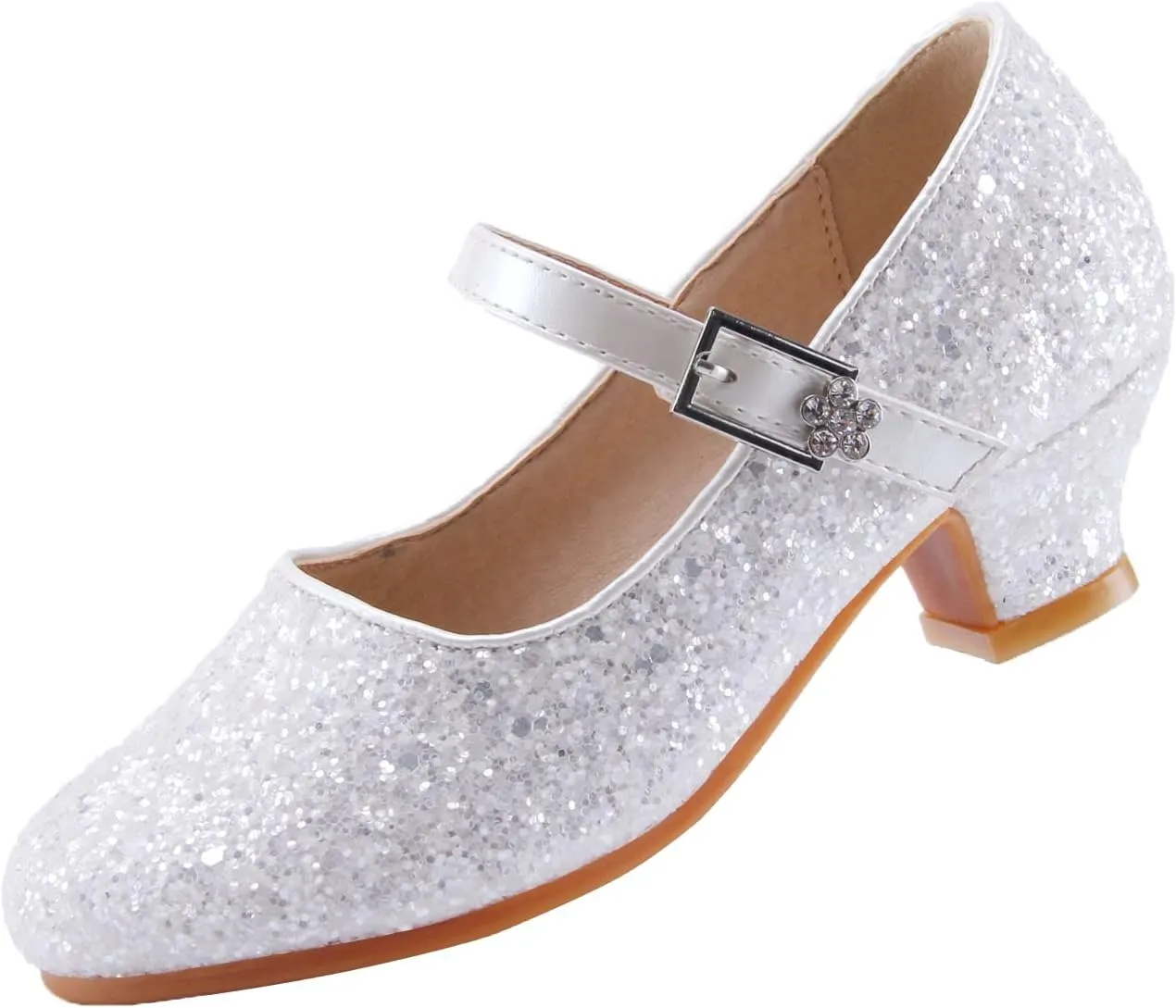 EIGHT KM Toddler Mary Jane Heels Girls Dress Shoes for Aged 1-13 | Non-Slip & Scratch-Free Princess Shoes for Parties and Weddings