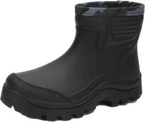 Enelauge Men's Waterproof Rain Short Boots Shoes Nonslip Rubber Rain Footwear