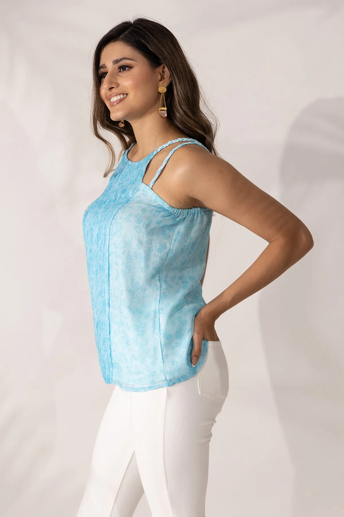 Himalayan Poppy Hand Braided Strappy Top