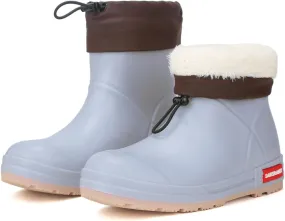 HSBDNZQ Rain Boots for Women, Lightweight Warm Waterproof Rain Boots, Anti-Slipping Garden Boots Soft and Durable, Chelsea Rain Boots with Comfortable Insoles for Outdoor