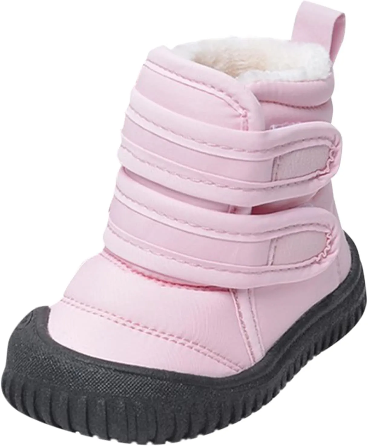 Insulated Snow Ankle Boots For Toddler Non Slip Plush Lined Winter Walking Shoes For Boy Platform Boots For Girl