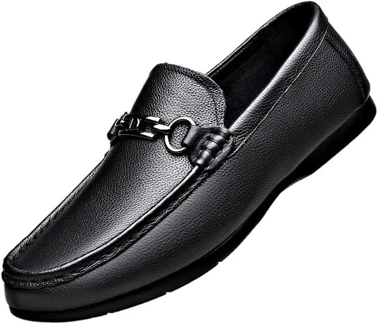 Men's Solid Color Slip On Loafer Shoes, Comfy Non Slip Rubber Sole Casual Walking Shoes, Men's Business Style Footwear
