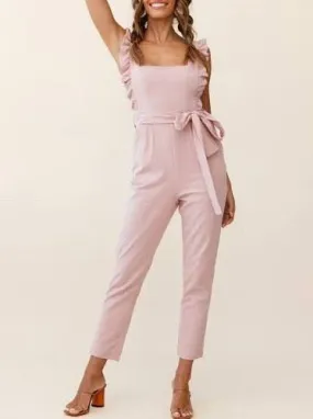 Ruffle Sleeveless Jumpsuit