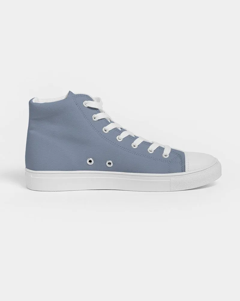Shaded Pale Pastel Blue Gray High-Top Canvas Sneakers | Men's | C30M15Y0K30