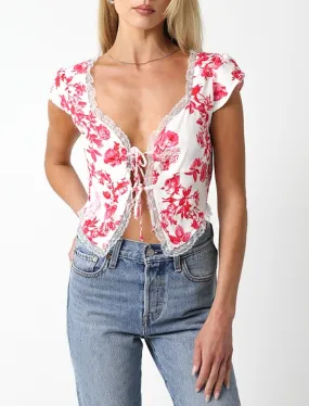 Short Sleeve Tie Front Top