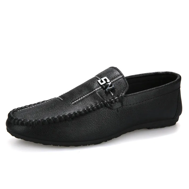 Social loafers men's shoes boys casual trendy shoes 2024 new one-pedal men's shoes Korean version summer leather shoes men's