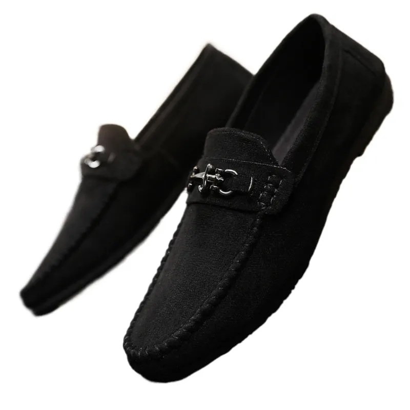 Waterproof casual sports men's one-foot loafer Doudou small leather shoes lazy fashion youth formal men's shoes handmade