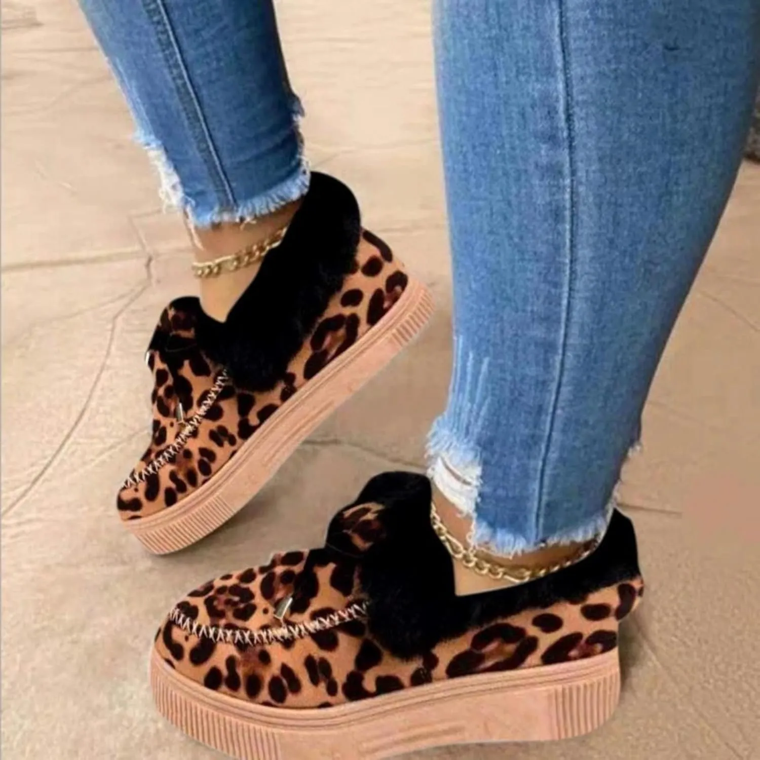 Winter Boots For Women 2024 Warm Fur Lined Snow Ankle Boots Outdoor Short Booties Fashion Slip On Loafers Shoes