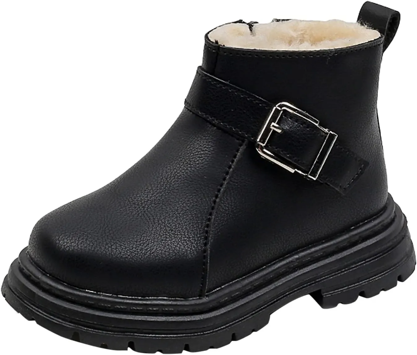 Winter Kids Snow Boots Fleece Cozy Plush Lined Winter Warm Ankle Booties Winter Warm Boots Flat Ankle Boots