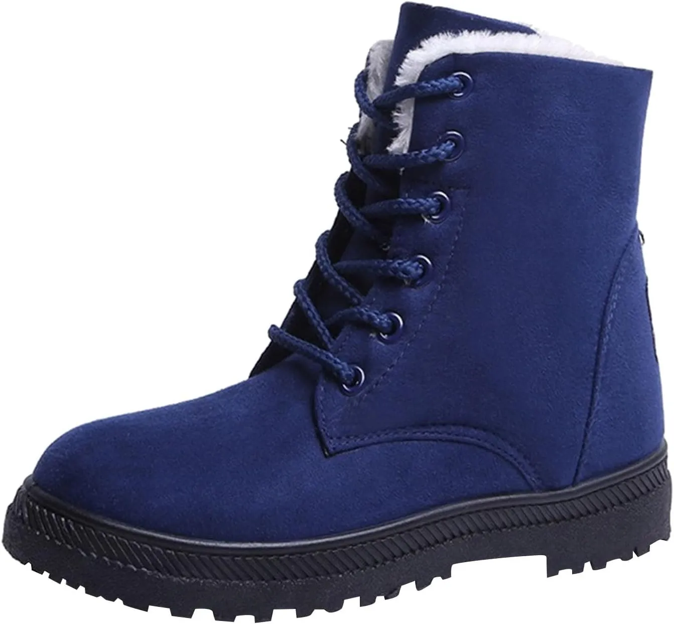 Winter Snow Boots for Women Warm Fur Lined Ankle Booties Lace Up Slip on Outdoor Walking Womens Boots