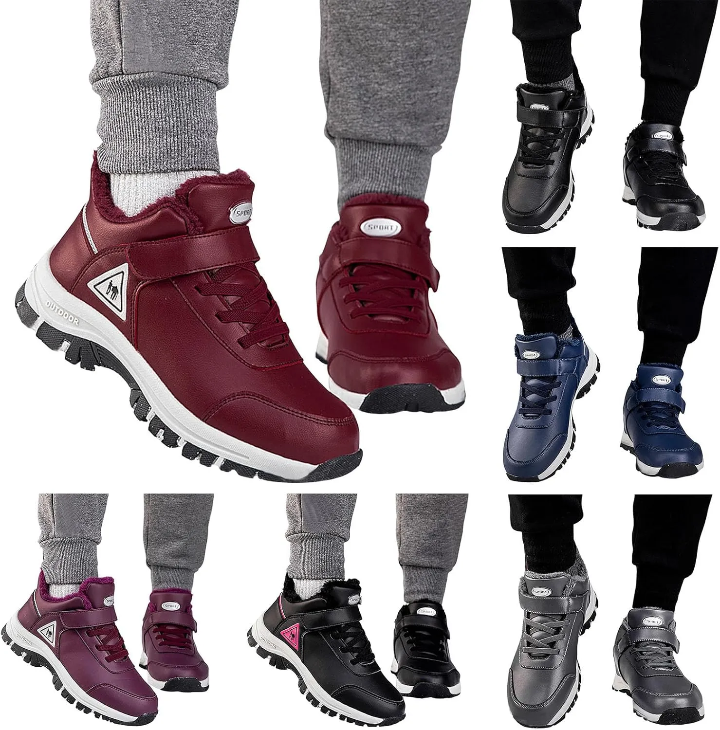 Womens Mens Winter Boots Waterproof Winter Boots Athletic Insulated Boots Fleece Outdoor Work Boots Womens Winter Shoes